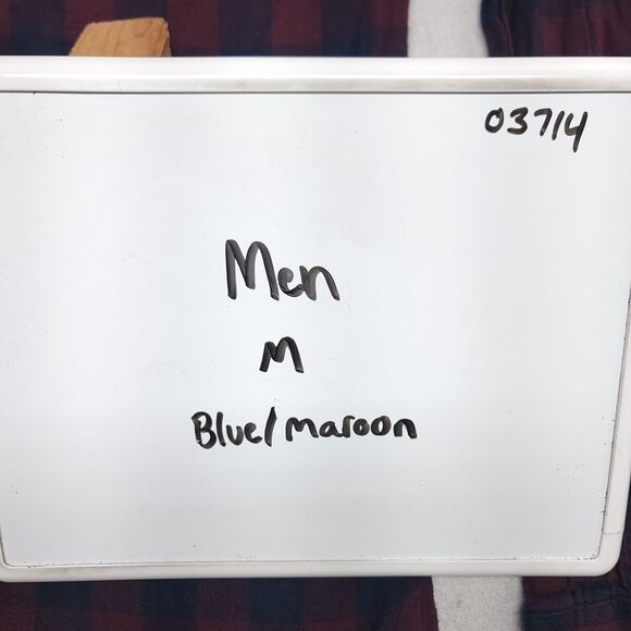 Amplify Buffalo Check Flannel Long Sleeve Shirt Mens Size Medium M Maroon Blue - Picture 9 of 10